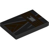 Tile 2 x 3 with Black Jedi Robe, Dark Brown Shirt, Belt print (26603pr0153)