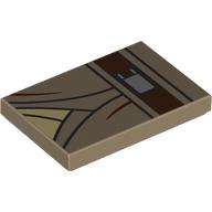 Tile 2 x 3 with Dark Tan Jedi robes, Tan Shirt, Dark Brown Belt print (26603pr0154)