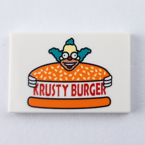 Tile 2 x 3 with Krusty Burger print (26603pr0155)