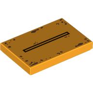 Tile 2 x 3 with Black rectangle, Rust Stains print (26603pr0173)