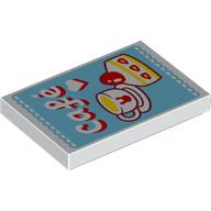 Tile 2 x 3 with White/Red 'cafe', Coffee, Cake print (26603pr9959)