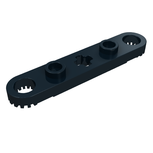 Technic Plate 1 x 5 with Toothed Ends, 2 Studs and Center Axle Hole (2711)