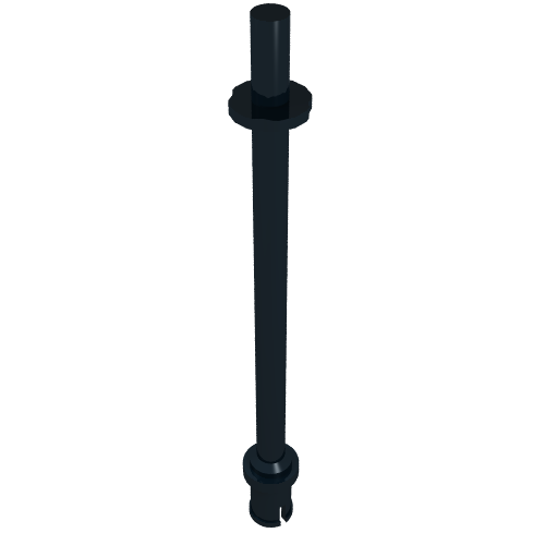 Bar 8L - Two Stop Rings / One Pin, Technic Figure Ski Pole [Flat End] (2714b)