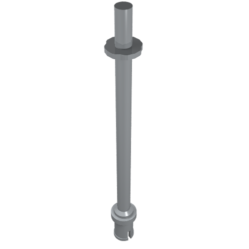 Bar 8L - Two Stop Rings / One Pin, Technic Figure Ski Pole [Flat End] (2714b)