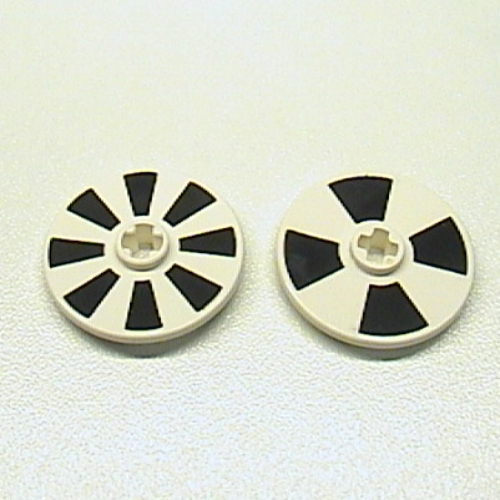 Technic Disc 3 x 3 with 4 Black Sections on One Side and 8 on Reverse Print [Speed Sensor] (2723pr0005)