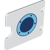 Duplo Door / Window with Cutout with Medium Azure Porthole, Dark Blue Window print (27382pr9999)