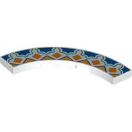 Tile 4 x 4 Curved, Macaroni with Floor Tile Decoration, Blue Stars, Bright Light Orange Squares/Triangles print (27507pr0008)