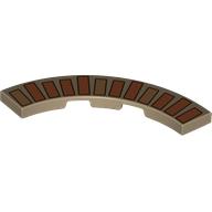 Tile 4 x 4 Curved, Macaroni with Nougat/Medium Nougat Bricks print (27507pr0009)