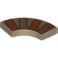 Tile 2 x 2 Curved, Macaroni with Nougat/Medium Nougat Bricks print (27925pr0020)