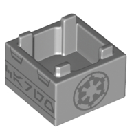 Container Box 2 x 2 x 1 Reinforced Bottom with Dark Bluish Grey Imperial Insignia print (2821pr0005)