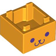 Container Box 2 x 2 x 1 Reinforced Bottom with Dark Purple Animal Face print (2821pr0008)