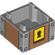 Container Box 2 x 2 x 1 Reinforced Bottom with Chest, Lock print (2821pr0009)
