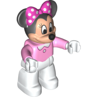 Duplo Figure Minnie Mouse with Bright Pink Top - White Legs (28416pr0014)