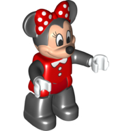 Duplo Figure Minnie Mouse with Red Swimsuit Print, and Black Legs (28416pr0059)