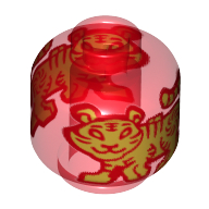 Minifig Head (No Face), Golden Tiger print (28621pr3627)