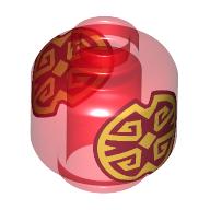 Minifig Head (No Face), Gold Decorations print (28621pr4021)
