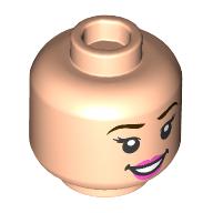 Minifig Head Cinderella / Wendy Darling, Reddish Brown Eyebrows, Pink Lips, Open Mouth Smile / Closed Mouth Smile print (28621pr4041)