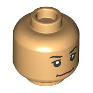 Minifig Head Sam Kerr, Black Eyebrows, Closed Squiggly Mouth, Open Mouth Smile print (28621pr4085)