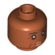 Minifig Head Black Eyebrows, Crows Feet, Nougat Lips, Closed Mouth, Open Mouth, Speaking (28621pr4159)
