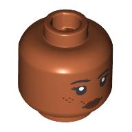 Minifig Head Black Eyebrows, Freckles, Dar Red Lips, Smile, Open Mouth/Closed Mouth (28621pr4160)