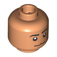 Minifig Head Black Eyebrows, Cleft Upper Lip, Smile, Closed Mouth/Open Mouth (28621pr4164)