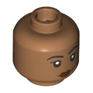 Minifig Head Helen Lasichanh, Black Eyebrows, Dark Red Lips (28621pr4169)