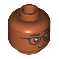Minifig Head Black Eyebrows, Glasses, Open Mouth Smile/Raised Eyebrow (28621pr4173)