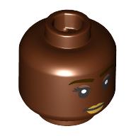 Minifig Head Black Eyebrows, Nougat Eyeshadow, Tan Lips, Smile, Open Mouth/Closed Mouth (28621pr4174)