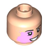 Minifig Head Black Eyebrows, Port-Wine Stain, Open Mouth Smile, Teeth/Tongue (28621pr4180)