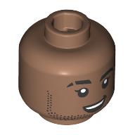 Minifig Head Black Eyebrow with Cut, Stubbled Beard, Smile, Open Mouth/Closed Mouth (28621pr4187)