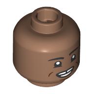 Minifig Head Black Eyebrows, Smirk/Smile, Teeth with Gap (28621pr4188)