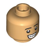 Minifig Head Black Eyebrows, Big Grin, Braces/Lopsided Smirk (28621pr4192)