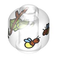 Minifig Head (No Face), Fire Flies, Sticks, Leaves print (28621pr4338)