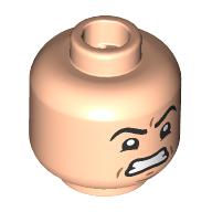 Minifig Head Peter Parker, Black Eyebrows, Open Mouth Smile, Raised Eyebrow / Angry Scowl (28621pr9613)