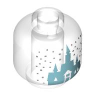 Minifig Head with Medium Blue Arendel Castle, Silver Stars print (28621pr9658)