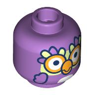 Minifig Head, Chattermax, Bird, Bright Light Orange Beak, Eyes, Bright Light Yellow/Lavender Feathers (28621pr9679)