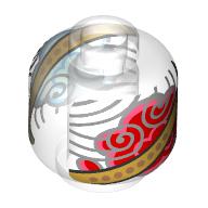 Minifig Head with Remembrall, Gold Band, Red/Blue Cloud print (28621pr9753)