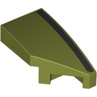 Slope Curved 2 x 1 with Stud Notch Right with Black Stripe print (29119pr0004)