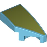 Slope Curved 2 x 1 with Stud Notch Right with Olive Green print (29119pr9998)