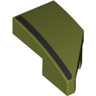Slope Curved 2 x 1 with Stud Notch Left with Black Stripe print (29120pr0005)