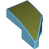 Slope Curved 2 x 1 with Stud Notch Left with Olive Green print (29120pr0006)