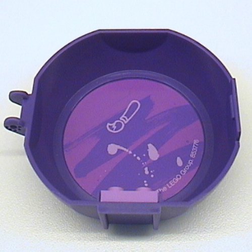 Pod, Round, Half, Back with 1 x 2 Plate Lavender with Brush Stroke Sticker (29632pr0006)