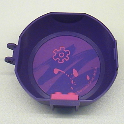 Pod, Round, Half, Back with 1 x 2 Plate Dark Pink with Brush Stroke Sticker (29632pr0007)