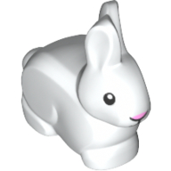 Animal, Rabbit / Bunny with Black Eyes and Mouth - Pink Nose Print (29685pr0001)