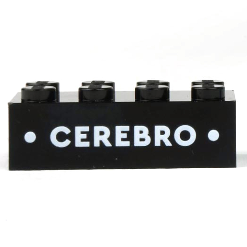Brick 2 x 4 with White 'CEREBRO' print (3001pr9981)