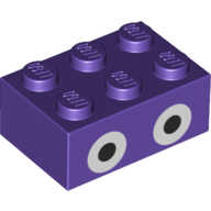 Brick 2 x 3 with Two White and Black Circles (Nabbit Eyes) Print (3002pr0003)
