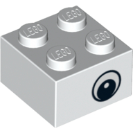 Brick 2 x 2 with Eye without White Print on Two Sides, Circle in Pupil, Offset (3003pr0002)