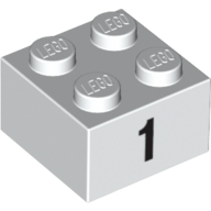 Brick 2 x 2 with Black "1" Print (3003pr0006)