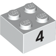 Brick 2 x 2 with Black "4" Print (3003pr0009)