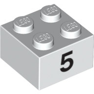Brick 2 x 2 with Black "5" Print (3003pr0010)